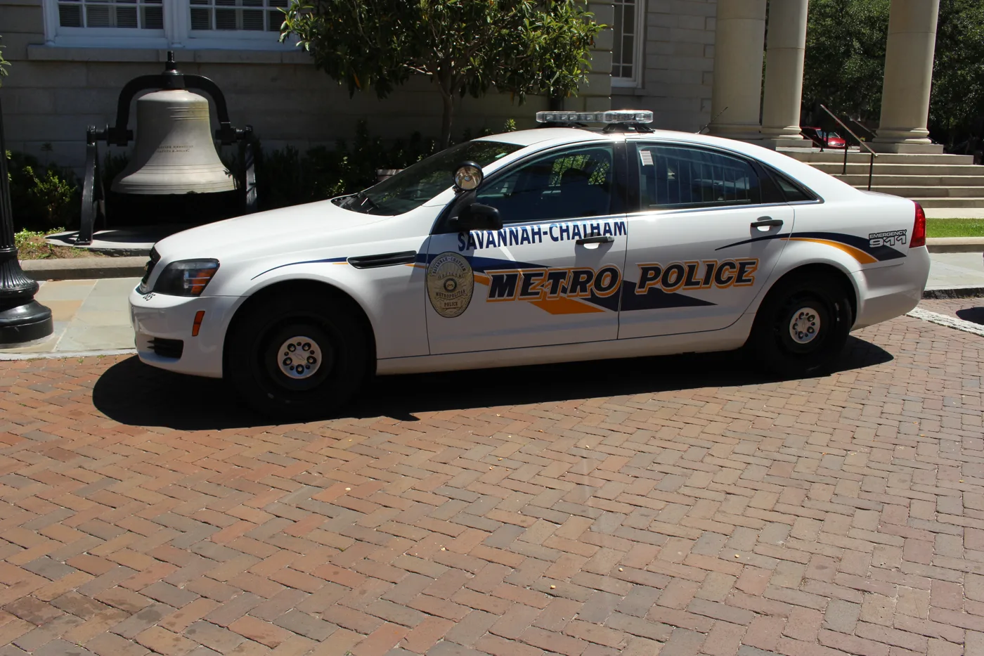 A patrol car in Savannah marked for Savannah-Chatham Metro Police, the merged department that preceded today's Savannah Police Department.