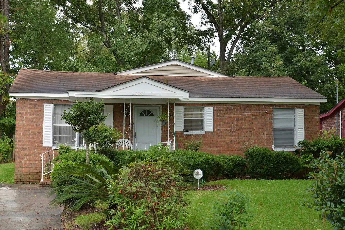 A brick house in the Carver Village Historic District, inside the city's Carver Heights neighborhood in Savannah