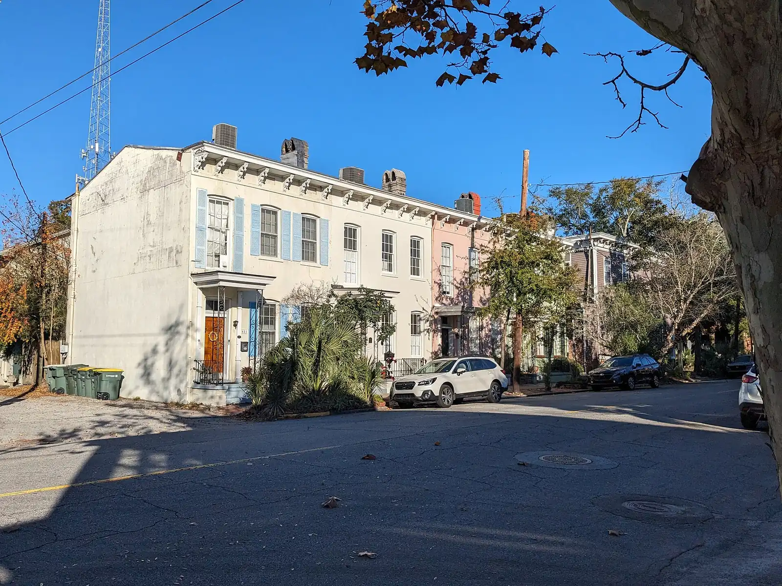 Row houses on Habersham Street, less than half a mile from Hubert Middle