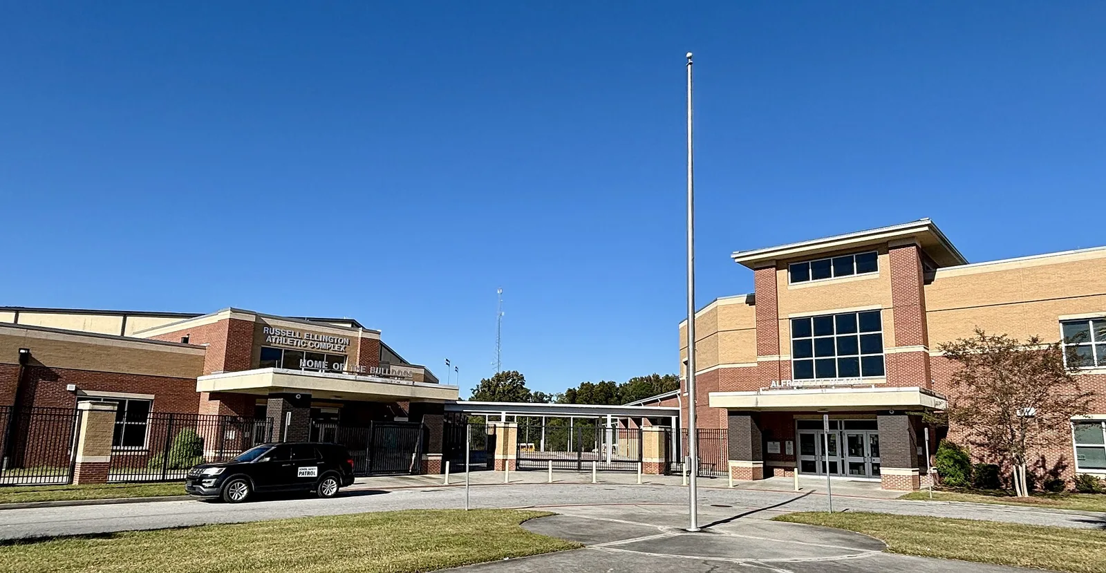 Alfred Ely Beach High School on Hopkins Street, about half a mile from the academy's office