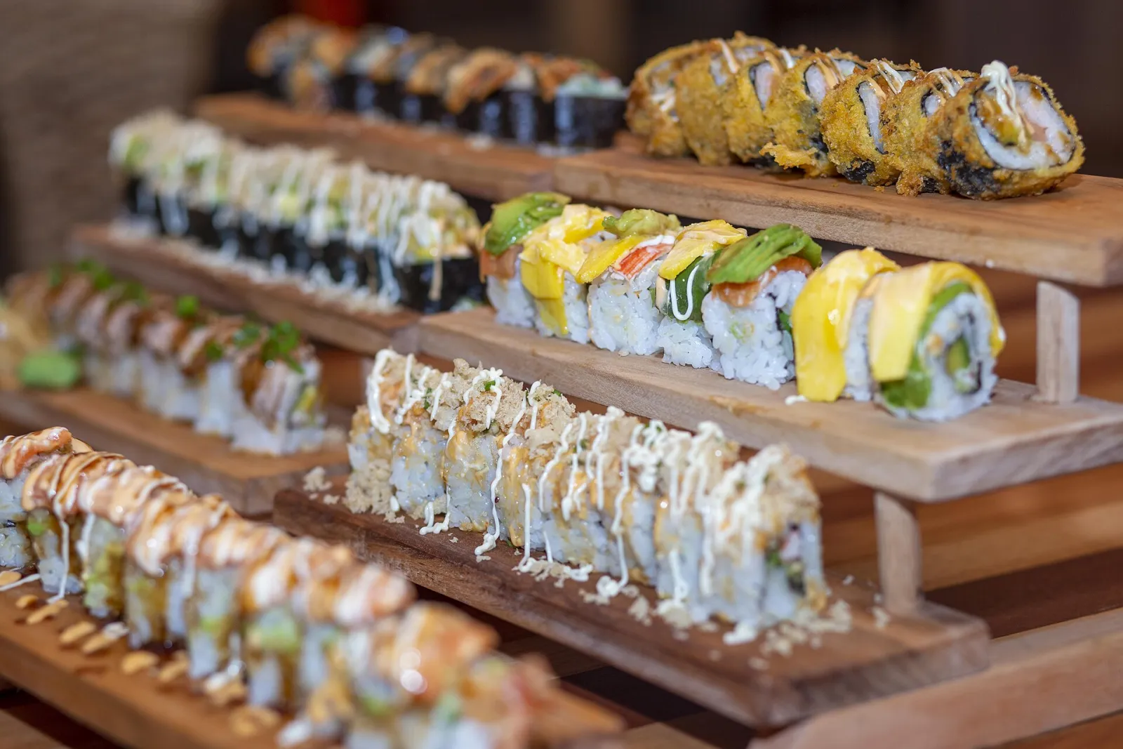 Sushi rolls on a plate. The photo was not taken at a Savannah restaurant.