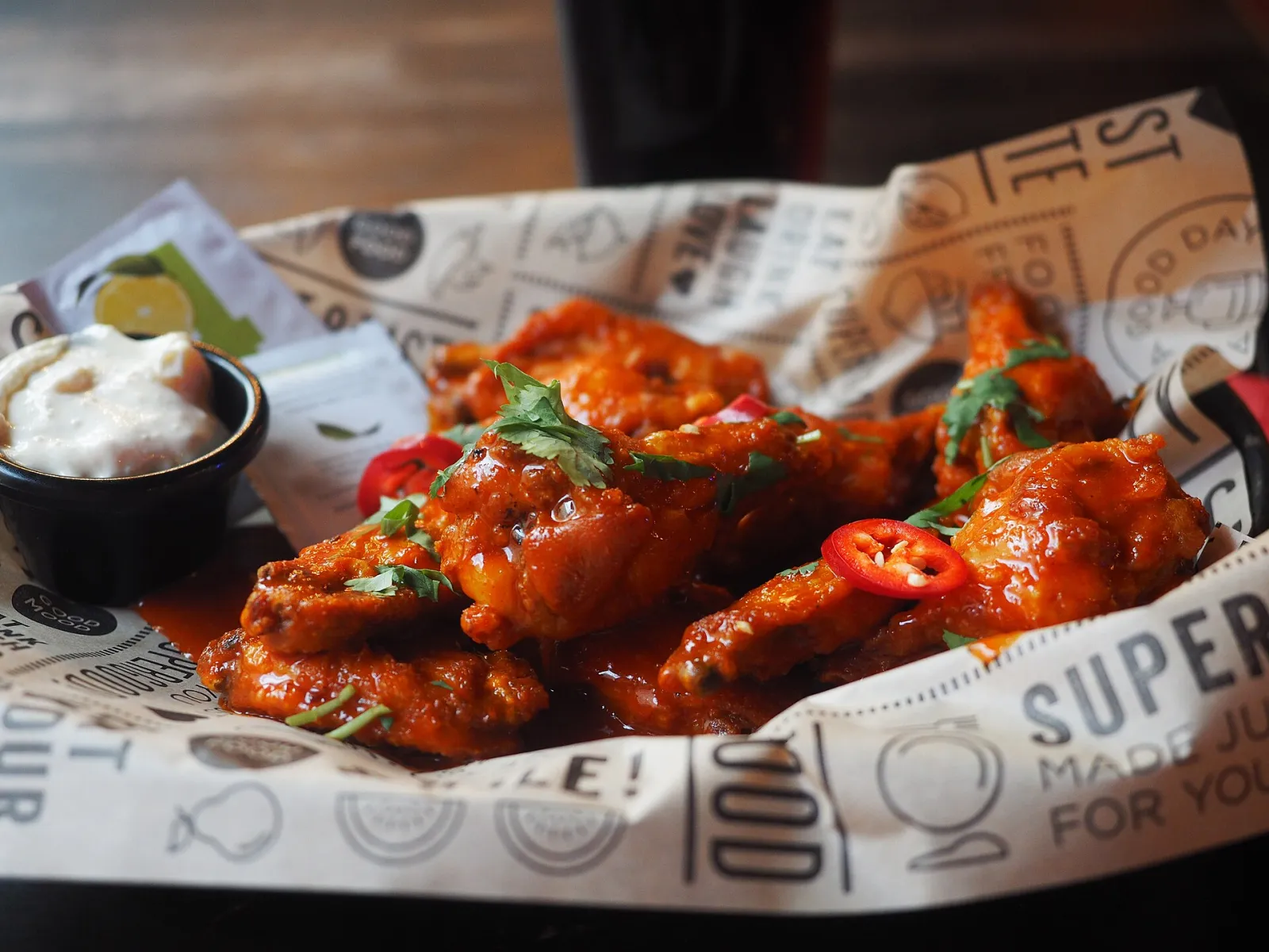A plate of chicken wings. The photo was not taken at a Savannah restaurant.